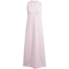 adidas Women's Sportswear Essentials 3 Stripes Long Racerback Dress - Clear Pink/White