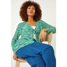 Green Cardigans Roman Spacedye Tie Knit Cardigan - Green