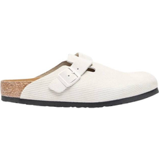 Birkenstock Boston Suede Leather Corduroy Clogs - Antique White