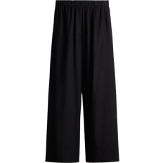 H&M Wide Linen Blend Trousers - Black