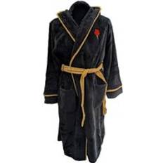 Solid Colours - Unisex Sleepwear Rose Logo Dressing Gown - Black