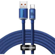 Baseus Crystal Shine 100W USB A - USB C M-M Blue 2m