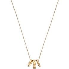 Coach Kissing C Rondell Necklace - Gold/Transparent