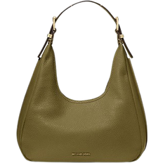 Michael Kors Nolita Small Pebbled Leather Hobo Shoulder Bag - Safari Green