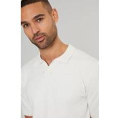 Natural Polo Shirts Threadbare Trophy Neck Short Sleeve Knitted Polo - Beige
