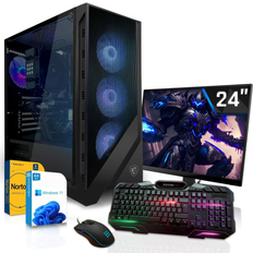 Systemtreff Gaming Complete PC Ryzen 5 16GB 256GB SSD + 24" TFT Desktop