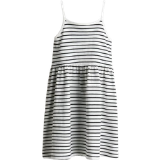 Kleider H&M Cotton Jersey Dress - White/Black Striped (1227370006)