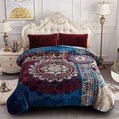 JML Heavy Korean Mink Fleece Blankets Blue (241.3x215.9cm)