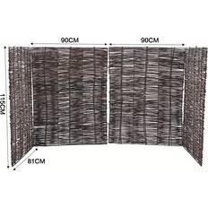 Temu Garden Dustbin Triple Wheelie Bin Store Storage Screen Tidy Hide Rattan