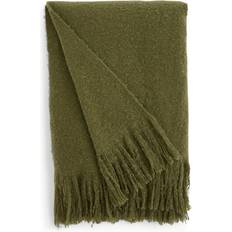 Dunelm Brushed Boucle Throw Blanket - Olive Blankets Green (180x130cm)