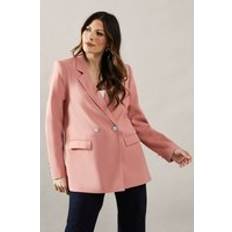 Orange Blazers Wallis Horn Button Double Breasted Blazer - Orange