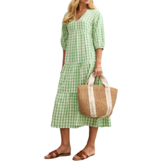New Look Gingham Check Smock Midi Dress - Green