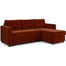 Dunelm Barker Orange Umber Sofa 217.5cm 3 Seater