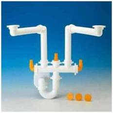 Lavelli di dimensioni standard Lira Sifone Lavello Cucina 2 Vasche Salvaspazio 2 Vie Colore Grigio
