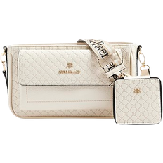 River Island Monogram Pouchette Cross Body Bag - Cream