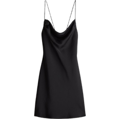 Black - Slip Dresses H&M Tie Detail Satin Slip Dress - Black