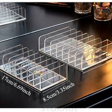 Temu Clear Acrylic Eyeshadow Palette Organizer - Portable Cosmetic Storage Rack With Drawer