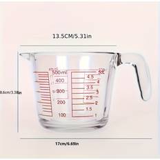 Kökstillbehör Temu Large 16.91-ounce Glass Measuring Cup With Handle And Måttsats