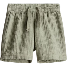 H&M Cotton Muslin Shorts - Khaki Green (1278062001)