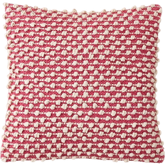 Dunelm Jersey Bobble Square Cushion Complete Decoration Pillows White, Red (43x43cm)