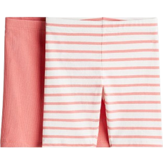 H&M Cycling Shorts 2-pack - Coral Pink/Striped (0599090069)