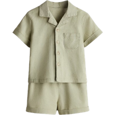 H&M Linen-Blend Set 2-piece - Light Green (1232745003)