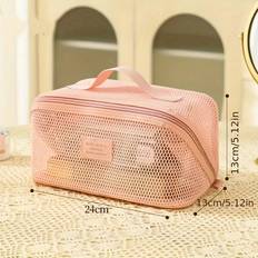 Temu Large Capacity Nylon Mesh Transparent Cosmetic Bag - Women