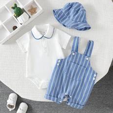 1-3M Other Sets Shein Newborn Baby Boys Gentleman Casual Outfit - White