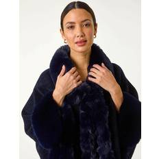 Blue Capes & Ponchos Roman Classic Faux Fur Trim Cape - Midnight Blue