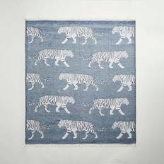 Dunelm Tiger Jacquard Woven Blankets Blue (170x155cm)