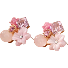 Shein Fashion Zinc Alloy Rhinestone Flower Decor Stud Earrings - Women