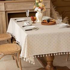 Yellow Tablecloths Shein Country Style Daisy With Tassel Hem 1pc Tablecloth Yellow