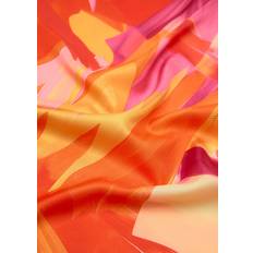 Pink Scarfs Mango Abstract-Print Satin Scarf - Fuchsia