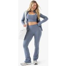 boohoo Womens DSGN Studio Sports Super Soft High Waist Flared Legging - Blue