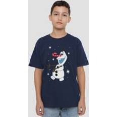 Frozen Olaf Candy Cane Christmas Kids T-Shirt - Navy
