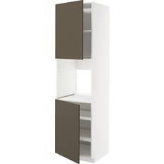 Kitchen Tall Cabinets IKEA Metod Højskab Til Ovn Med 2 Låger - Hvid/Havstorp Brun