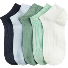 H&M Boys 5-Pack Rib-Knit Trainer Socks - Green