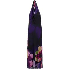 River Island Floral Halter Neck Tie Maxi Dress - Purple