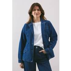 Denim Blazers Wallis Denim Blazer - Mid Blue