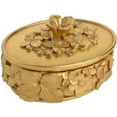 Gold Boxes & Baskets Hestia Gold Flower Trinket Small Box