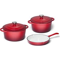 Norskaer Støbejern Trio med låg 3 dele