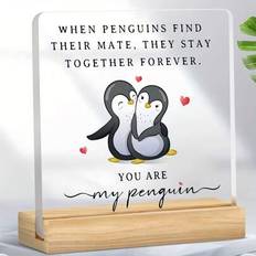 Shein When Penguins Find A Mate They Will Be Together Forever 1pc Decorative Item