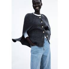 H&M Capes & Ponchos H&M Ladies Knitted Cape - Grey