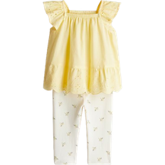 H&M Gul 3-Delat Set I Bomull - Gul/Blommig