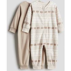 Natdragt med lynlås H&M Natdragt I Fleece Med Lynlås - Brun