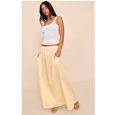 PrettyLittleThing Cotton Cheesecloth Elasticated Waist Maxi Skirt - Yellow