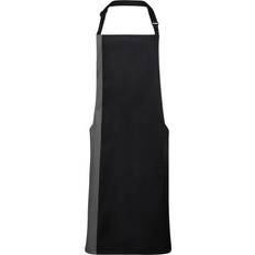Aprons Premier Delantal Completo Con Pechera En Contraste - Negro/Turquesa