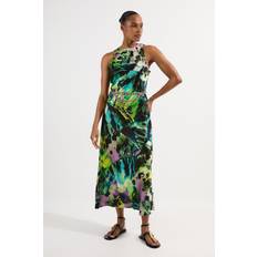 Karen Millen Women Dresses Karen Millen Butterfly Viscose Satin Maxi Dress - Multi