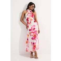 Karen Millen Abstract Floral Printed Jersey Crepe Twist Neckline Maxi Dress - Multi