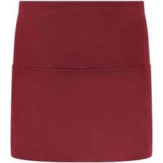 Aprons Brand Lab Unisex Adult Front Pocket Short Apron - Burgundy